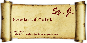 Szente Jácint névjegykártya